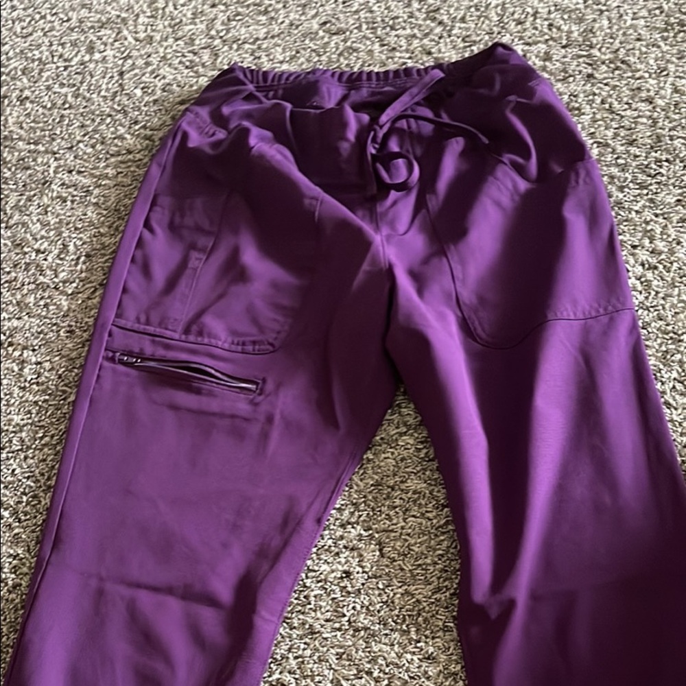 Purple Heart and soul scrub pants